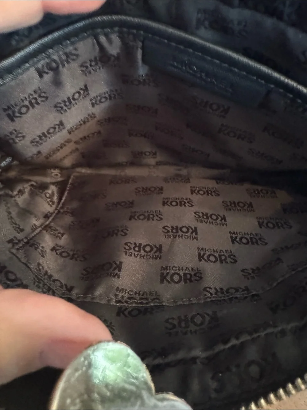 Michael Kors Black Pebble Leather Chain-Strap Crossbody